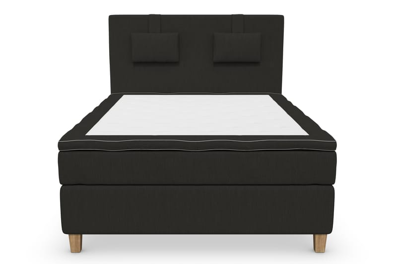 Superior Lyx Komplet Sengepakke 120 cm Sort - Egetræsben - Møbler - Senge - Komplet sengepakke