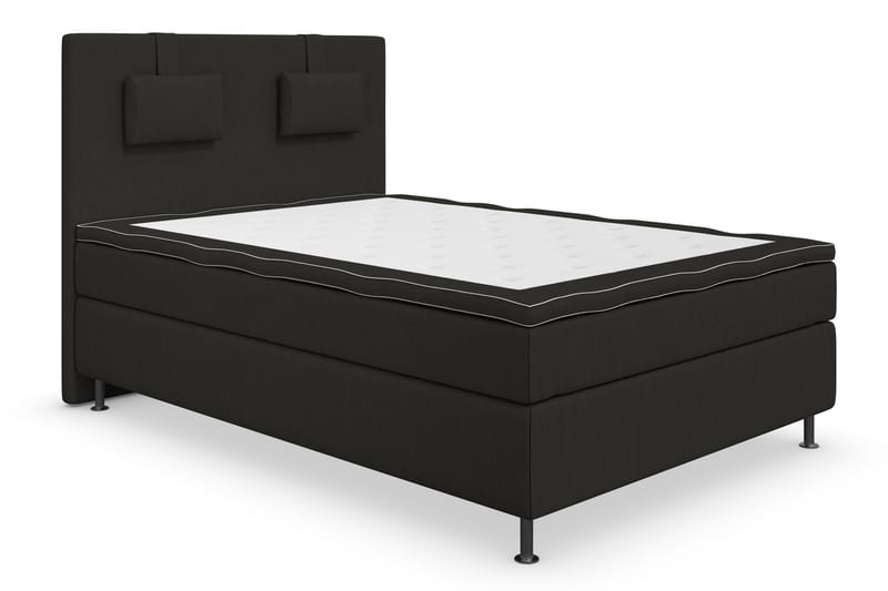 Superior Lyx Komplet Sengepakke 120 cm Sort - Sølv Ben - Møbler - Senge - Komplet sengepakke