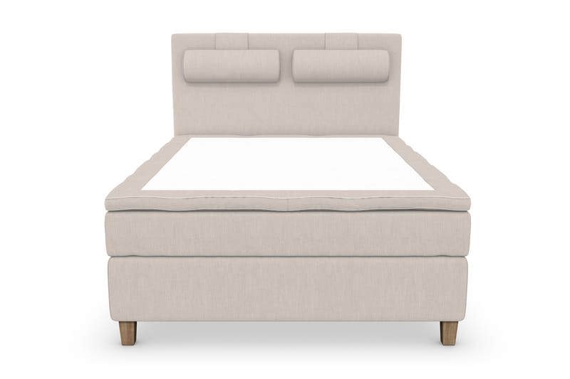 Superior Lyx Komplet Sengepakke 140 cm Beige - Egetræsben - Komplet sengepakke - Kontinentalsenge - Dobbeltsenge