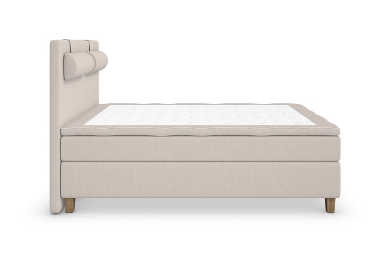 Superior Lyx Komplet Sengepakke 140 cm Beige - Egetræsben - Komplet sengepakke - Kontinentalsenge - Dobbeltsenge