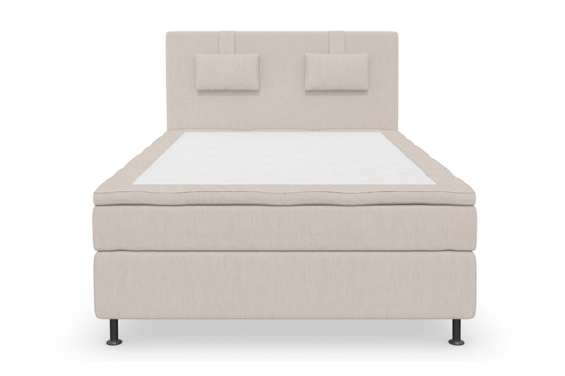 Superior Lyx Komplet Sengepakke 140 cm Beige - Sølv Ben - Komplet sengepakke - Kontinentalsenge - Dobbeltsenge