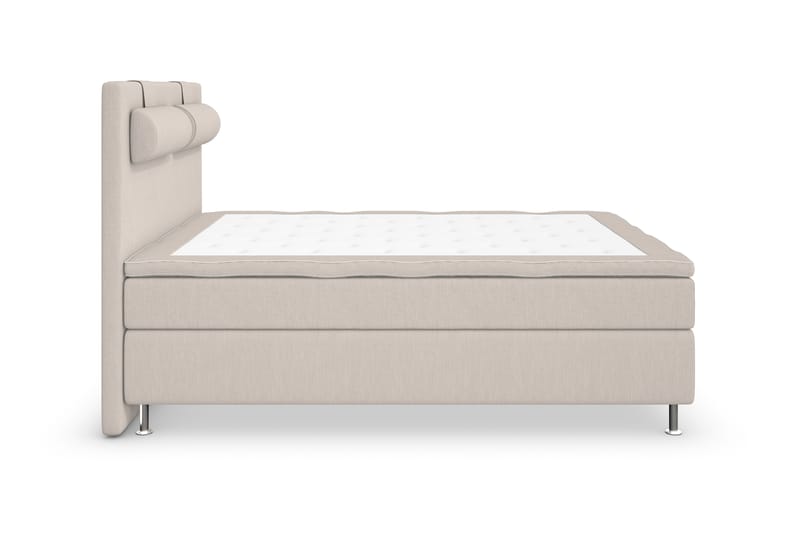 Superior Lyx Komplet Sengepakke 140 cm Beige - Sølv Ben - Møbler - Senge - Komplet sengepakke