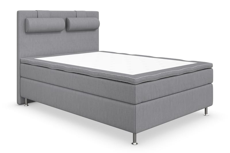 Superior Lyx Komplet Sengepakke 140 cm Lysegrå - Sølv Ben - Møbler - Senge - Komplet sengepakke