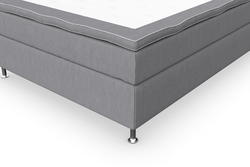 Superior Lyx Komplet Sengepakke 140 cm Lysegrå - Sølv Ben - Møbler - Senge - Komplet sengepakke