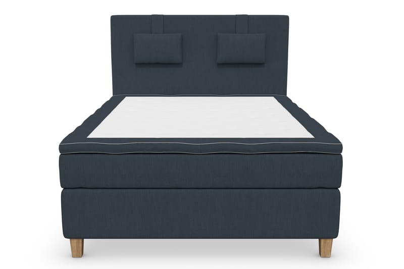 Superior Lyx Komplet Sengepakke 140 cm Mørkeblå - Egetræsben - Møbler - Senge - Komplet sengepakke