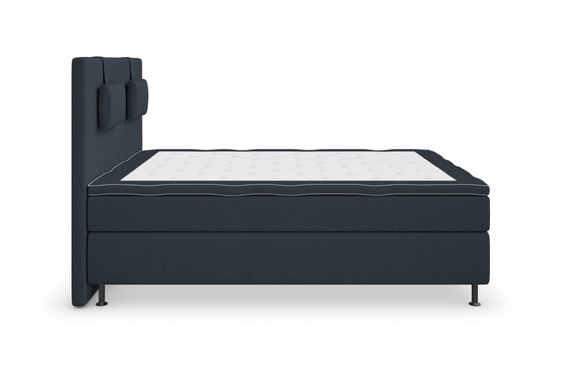 Superior Lyx Komplet Sengepakke 140 cm Mørkeblå - Sølv Ben - Komplet sengepakke - Kontinentalsenge - Dobbeltsenge