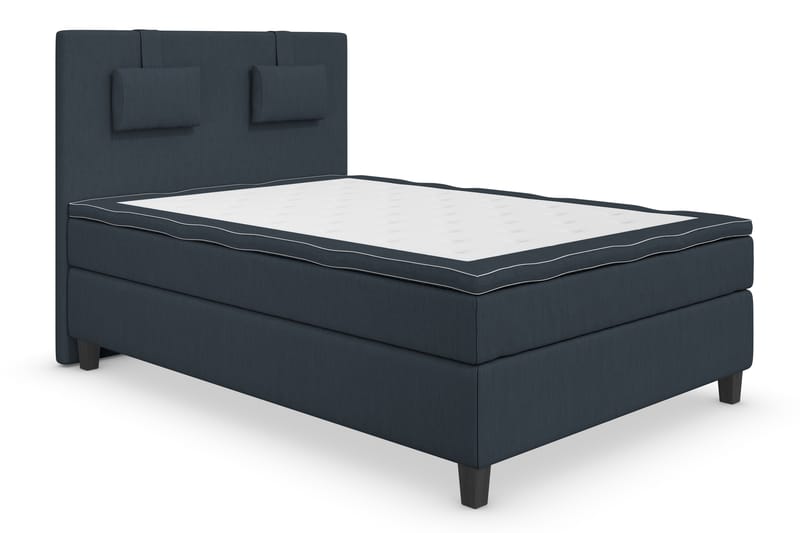 Superior Lyx Komplet Sengepakke 140 cm Mørkeblå - Sorte Ben - Møbler - Senge - Komplet sengepakke