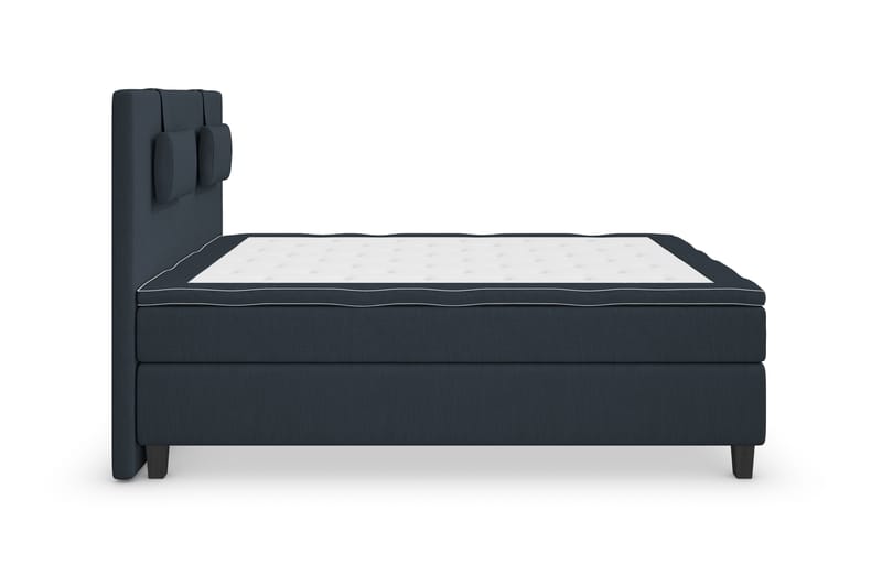Superior Lyx Komplet Sengepakke 140 cm Mørkeblå - Sorte Ben - Møbler - Senge - Komplet sengepakke