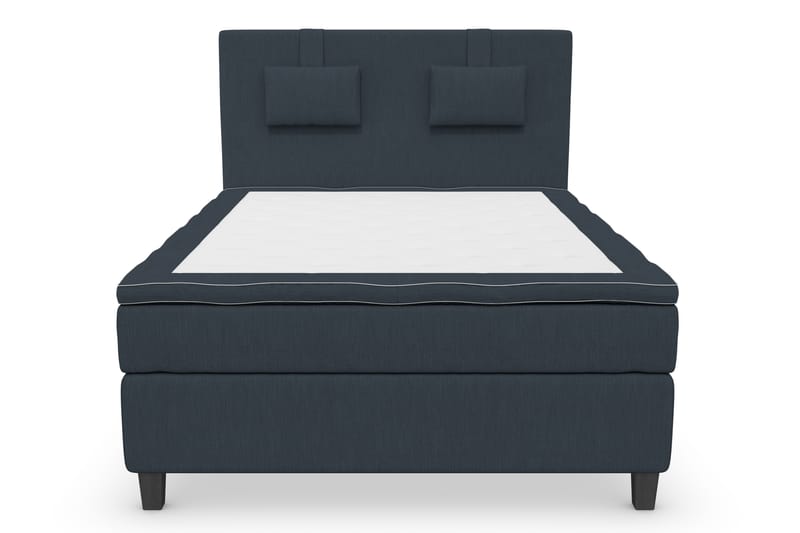 Superior Lyx Komplet Sengepakke 140 cm Mørkeblå - Sorte Ben - Møbler - Senge - Komplet sengepakke