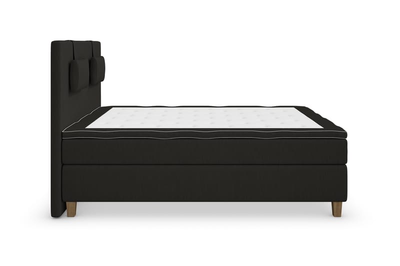 Superior Lyx Komplet Sengepakke 140 cm Sort - Egetræsben - Møbler - Senge - Komplet sengepakke