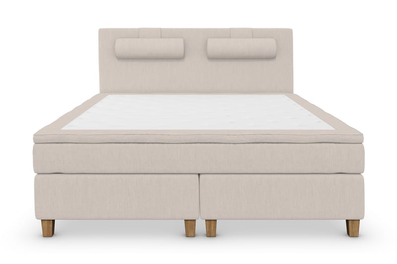 Superior Lyx Komplet Sengepakke 160 cm Beige - Egetræsben - Komplet sengepakke - Kontinentalsenge - Dobbeltsenge