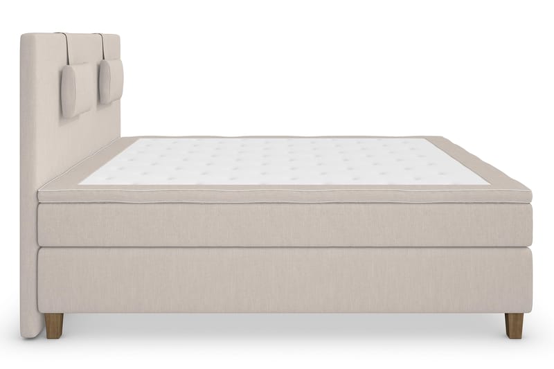 Superior Lyx Komplet Sengepakke 160 cm Beige - Egetræsben - Komplet sengepakke - Kontinentalsenge - Dobbeltsenge