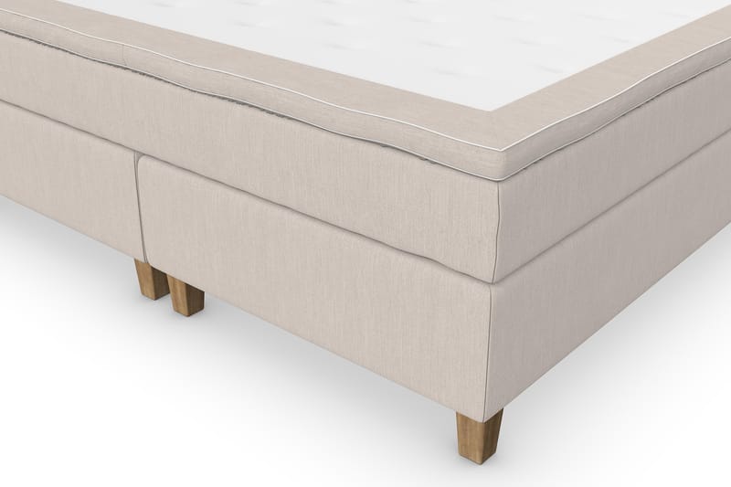 Superior Lyx Komplet Sengepakke 160 cm Beige - Egetræsben - Komplet sengepakke - Kontinentalsenge - Dobbeltsenge