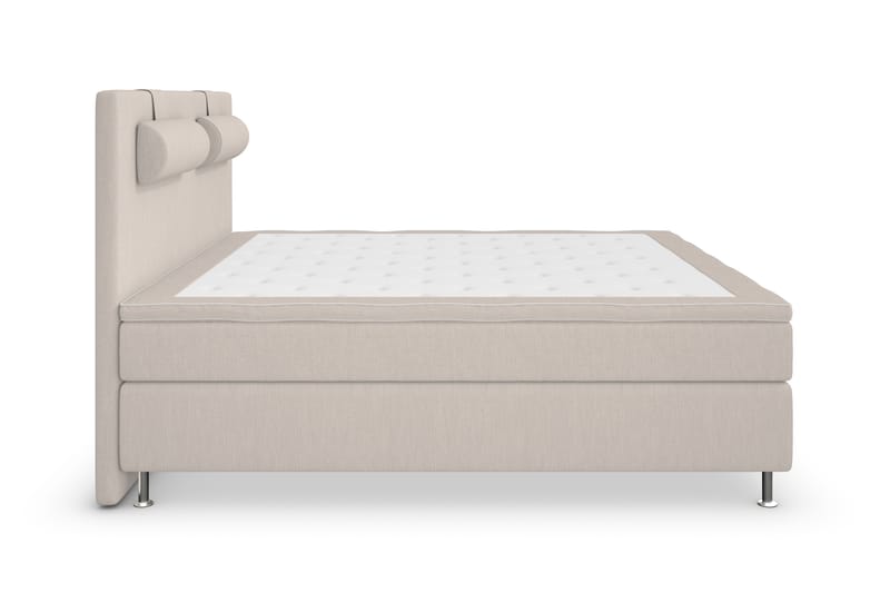 Superior Lyx Komplet Sengepakke 160 cm Beige - Sølv Ben - Komplet sengepakke - Kontinentalsenge - Dobbeltsenge