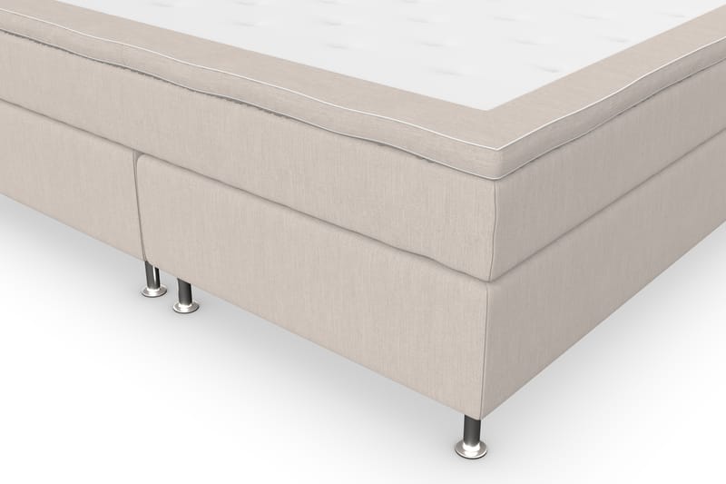 Superior Lyx Komplet Sengepakke 160 cm Beige - Sølv Ben - Komplet sengepakke - Kontinentalsenge - Dobbeltsenge