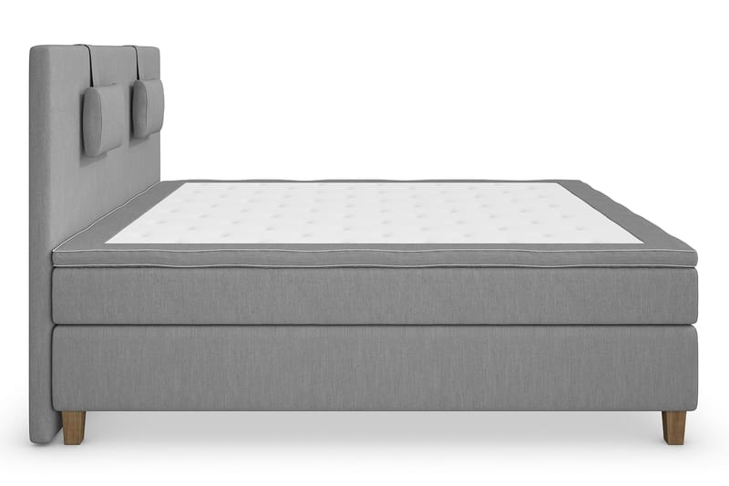 Superior Lyx Komplet Sengepakke 160 cm Lysegrå - Egetræsben - Møbler - Senge - Komplet sengepakke
