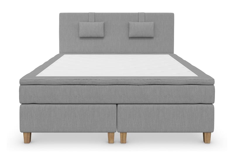 Superior Lyx Komplet Sengepakke 160 cm Lysegrå - Egetræsben - Møbler - Senge - Komplet sengepakke