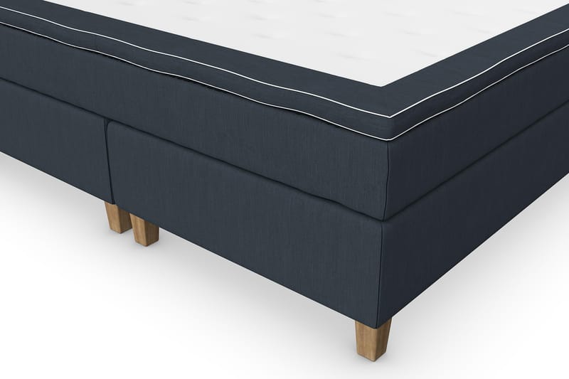 Superior Lyx Komplet Sengepakke 160 cm Mørkeblå - Egetræsben - Møbler - Senge - Komplet sengepakke
