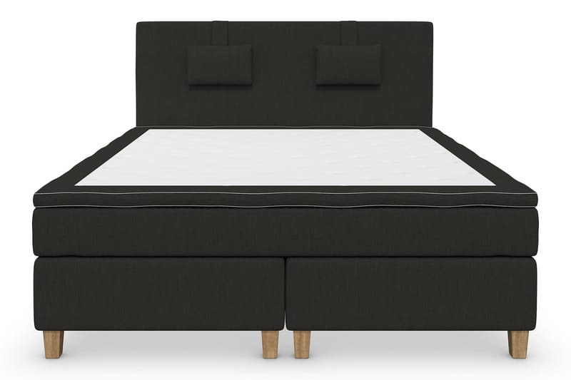 Superior Lyx Komplet Sengepakke 160 cm Sort - Egetræsben - Møbler - Senge - Komplet sengepakke