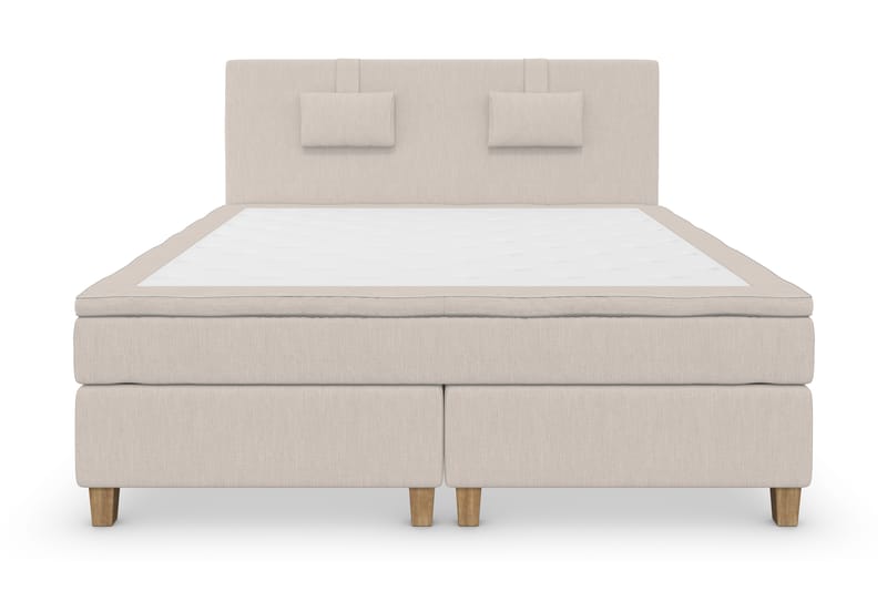 Superior Lyx Komplet Sengepakke 180 cm Beige - Egetræsben - Møbler - Senge - Komplet sengepakke