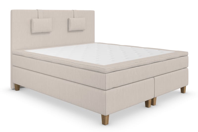 Superior Lyx Komplet Sengepakke 180 cm Beige - Egetræsben - Møbler - Senge - Komplet sengepakke