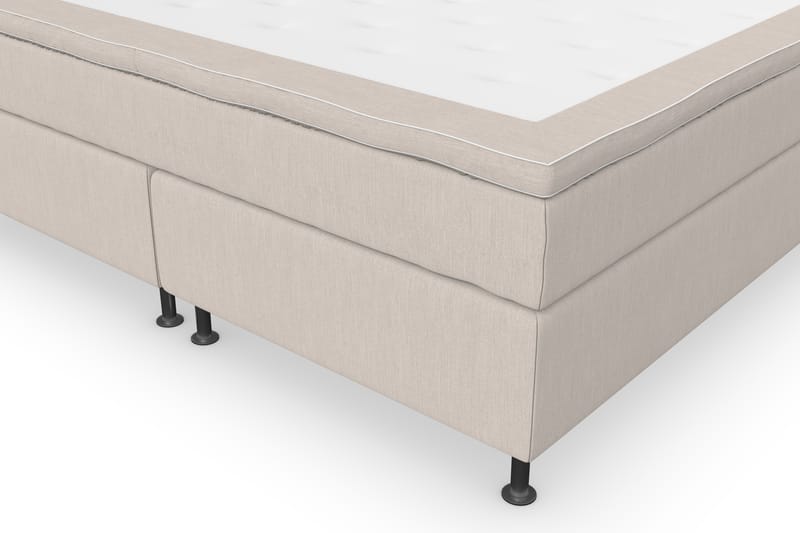 Superior Lyx Komplet Sengepakke 180 cm Beige - Sølv Ben - Komplet sengepakke - Kontinentalsenge - Dobbeltsenge