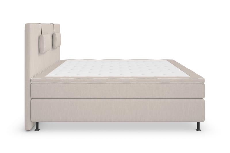 Superior Lyx Komplet Sengepakke 180 cm Beige - Sølv Ben - Komplet sengepakke - Kontinentalsenge - Dobbeltsenge