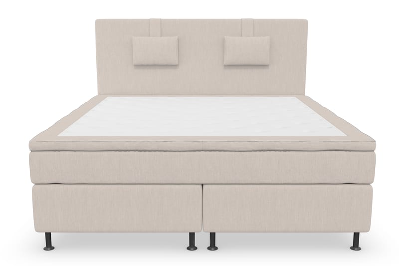 Superior Lyx Komplet Sengepakke 180 cm Beige - Sølv Ben - Komplet sengepakke - Kontinentalsenge - Dobbeltsenge