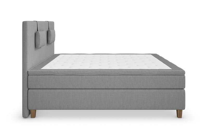 Superior Lyx Komplet Sengepakke 180 cm Lysegrå - Egetræsben - Møbler - Senge - Komplet sengepakke