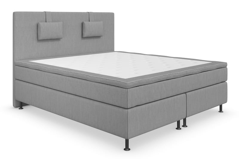Superior Lyx Komplet Sengepakke 180 cm Lysegrå - Sølv Ben - Møbler - Senge - Komplet sengepakke