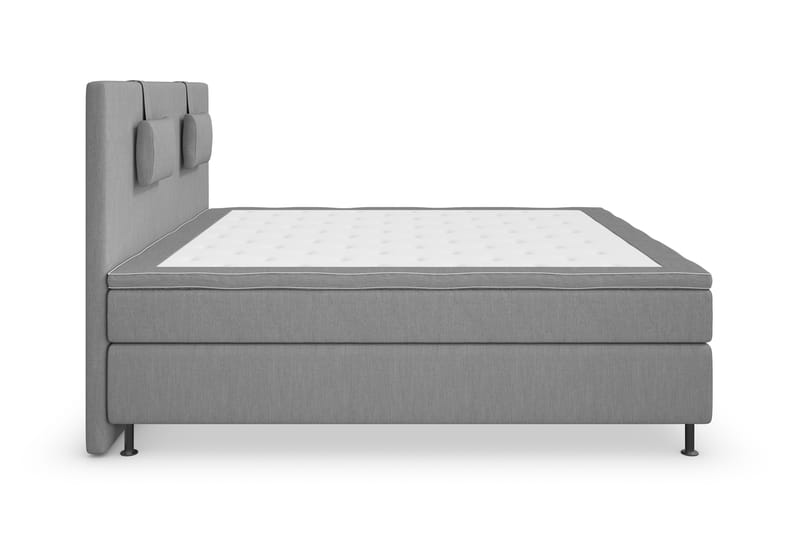 Superior Lyx Komplet Sengepakke 180 cm Lysegrå - Sølv Ben - Komplet sengepakke - Kontinentalsenge - Dobbeltsenge