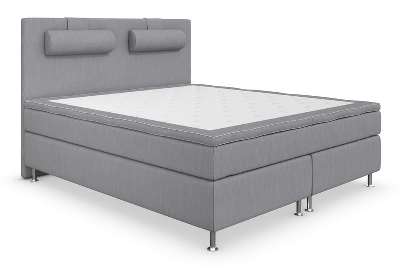 Superior Lyx Komplet Sengepakke 180 cm Lysegrå - Sølv Ben - Møbler - Senge - Komplet sengepakke