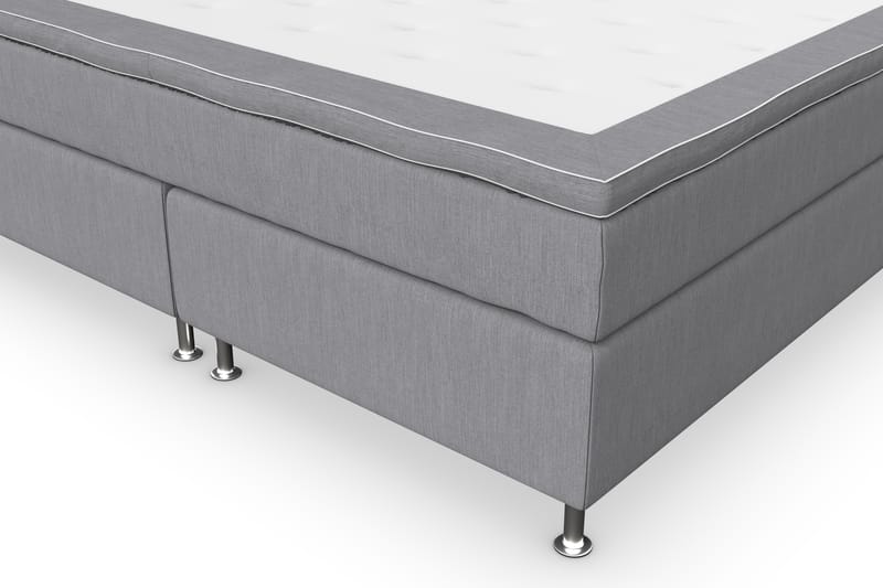 Superior Lyx Komplet Sengepakke 180 cm Lysegrå - Sølv Ben - Møbler - Senge - Komplet sengepakke