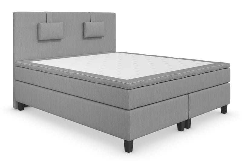 Superior Lyx Komplet Sengepakke 180 cm Lysegrå - Sorte Ben - Møbler - Senge - Komplet sengepakke