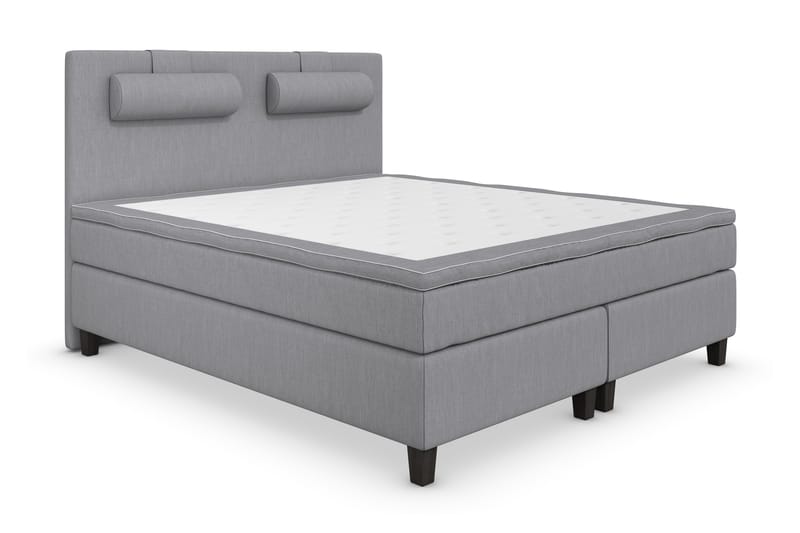 Superior Lyx Komplet Sengepakke 180 cm Lysegrå - Sorte Ben - Møbler - Senge - Komplet sengepakke