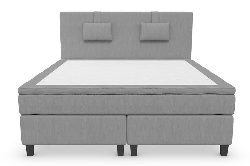 Superior Lyx Komplet Sengepakke 180 cm Lysegrå - Sorte Ben - Møbler - Senge - Komplet sengepakke