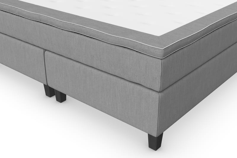 Superior Lyx Komplet Sengepakke 180 cm Lysegrå - Sorte Ben - Møbler - Senge - Komplet sengepakke