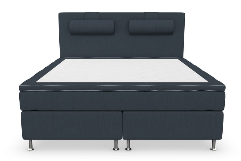 Superior Lyx Komplet Sengepakke 180 cm Mørkeblå - Sølv Ben - Møbler - Senge - Komplet sengepakke