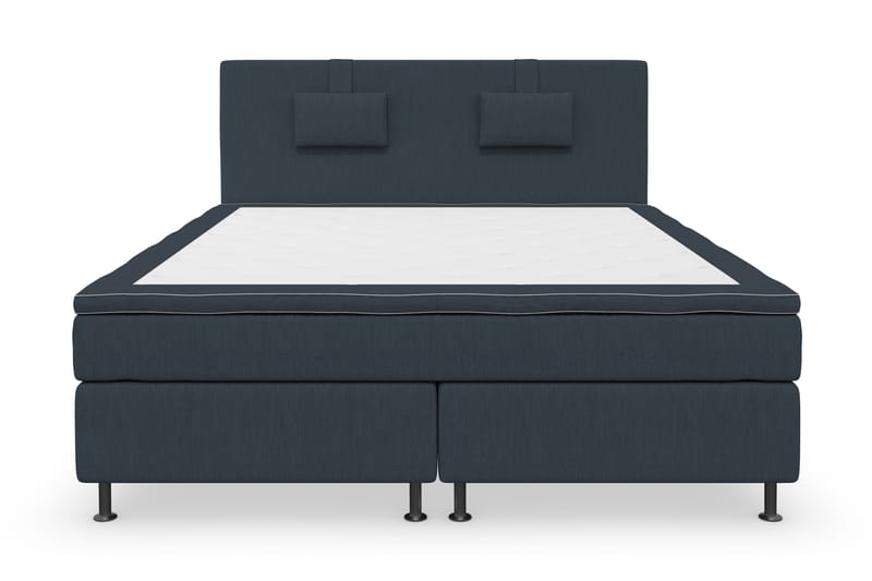 Superior Lyx Komplet Sengepakke 180 cm Mørkeblå - Sølv Ben - Møbler - Senge - Komplet sengepakke