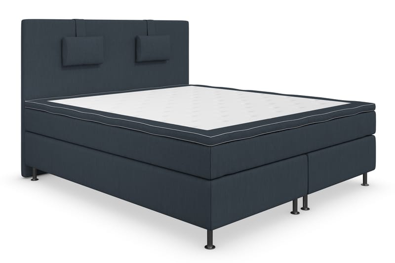 Superior Lyx Komplet Sengepakke 180 cm Mørkeblå - Sølv Ben - Møbler - Senge - Komplet sengepakke