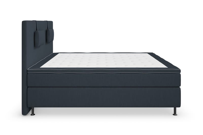 Superior Lyx Komplet Sengepakke 180 cm Mørkeblå - Sølv Ben - Komplet sengepakke - Kontinentalsenge - Dobbeltsenge