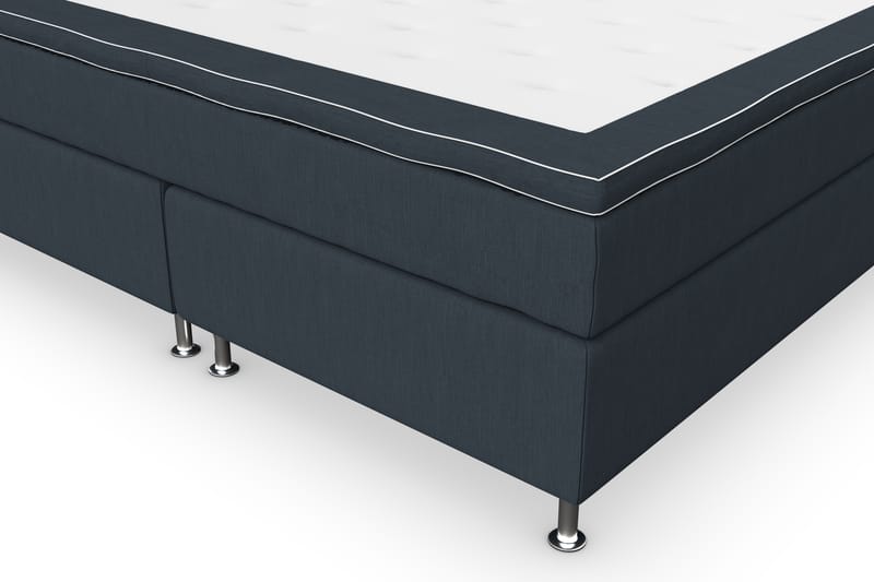 Superior Lyx Komplet Sengepakke 180 cm Mørkeblå - Sølv Ben - Møbler - Senge - Komplet sengepakke