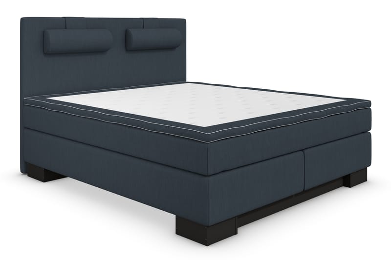 Superior Lyx Komplet Sengepakke 180 cm Mørkeblå - Sort Sokkel - Komplet sengepakke - Kontinentalsenge - Dobbeltsenge