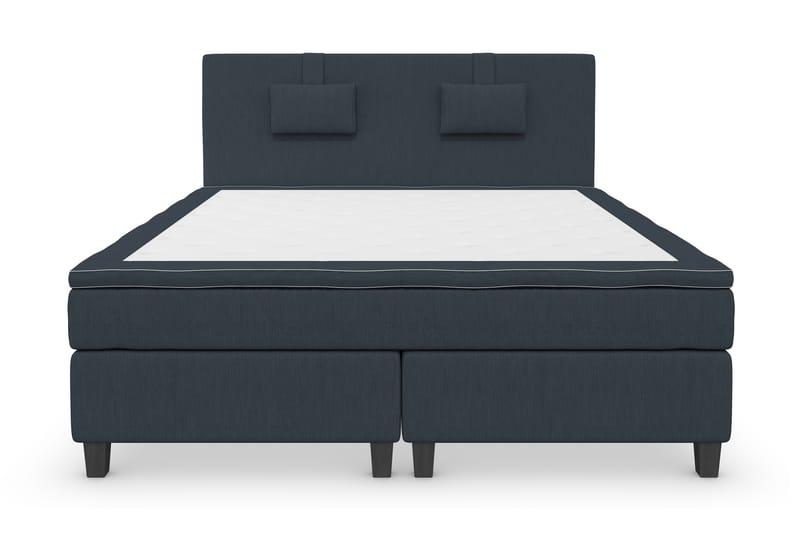 Superior Lyx Komplet Sengepakke 180 cm Mørkeblå - Sorte Ben - Møbler - Senge - Komplet sengepakke