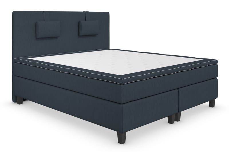 Superior Lyx Komplet Sengepakke 180 cm Mørkeblå - Sorte Ben - Møbler - Senge - Komplet sengepakke