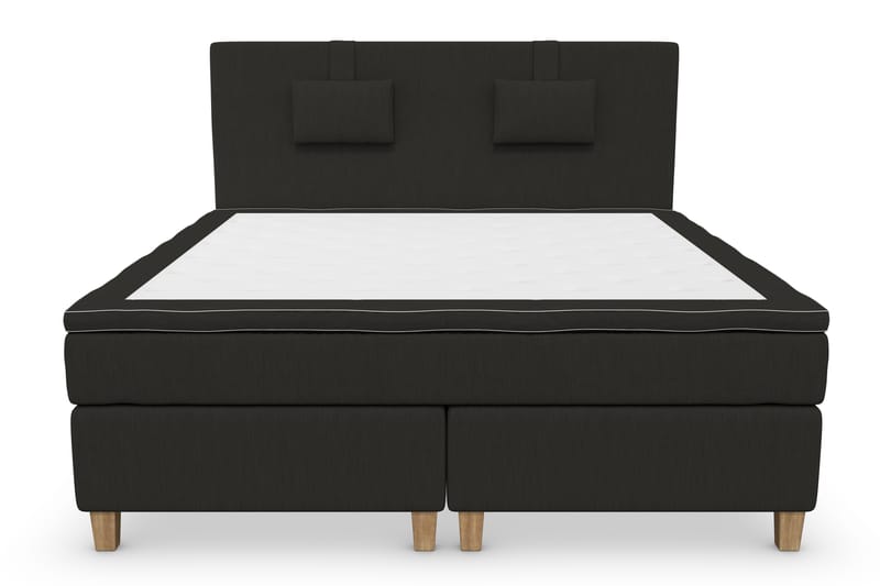 Superior Lyx Komplet Sengepakke 180 cm Sort - Egetræsben - Møbler - Senge - Komplet sengepakke