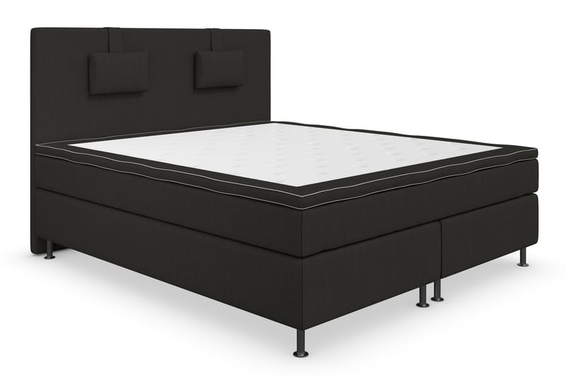 Superior Lyx Komplet Sengepakke 180 cm Sort - Sølv Ben - Møbler - Senge - Komplet sengepakke