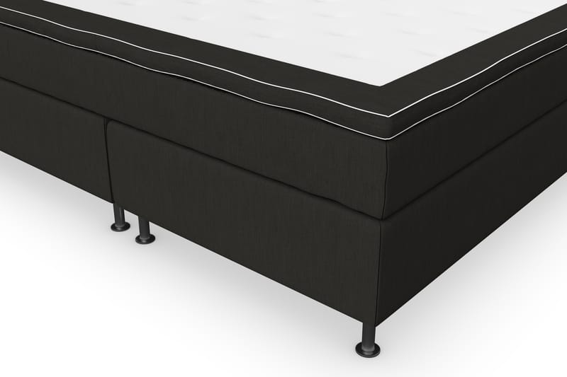 Superior Lyx Komplet Sengepakke 180 cm Sort - Sølv Ben - Komplet sengepakke - Kontinentalsenge - Dobbeltsenge