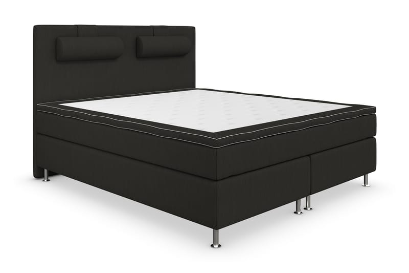 Superior Lyx Komplet Sengepakke 180 cm Sort - Sølv Ben - Møbler - Senge - Komplet sengepakke