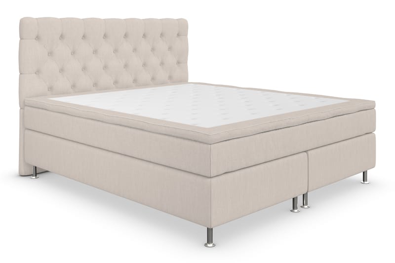 Superior Lyx Kontinentalseng 180x200 cm Beige - Sølv Ben - Møbler - Senge - Kontinentalsenge